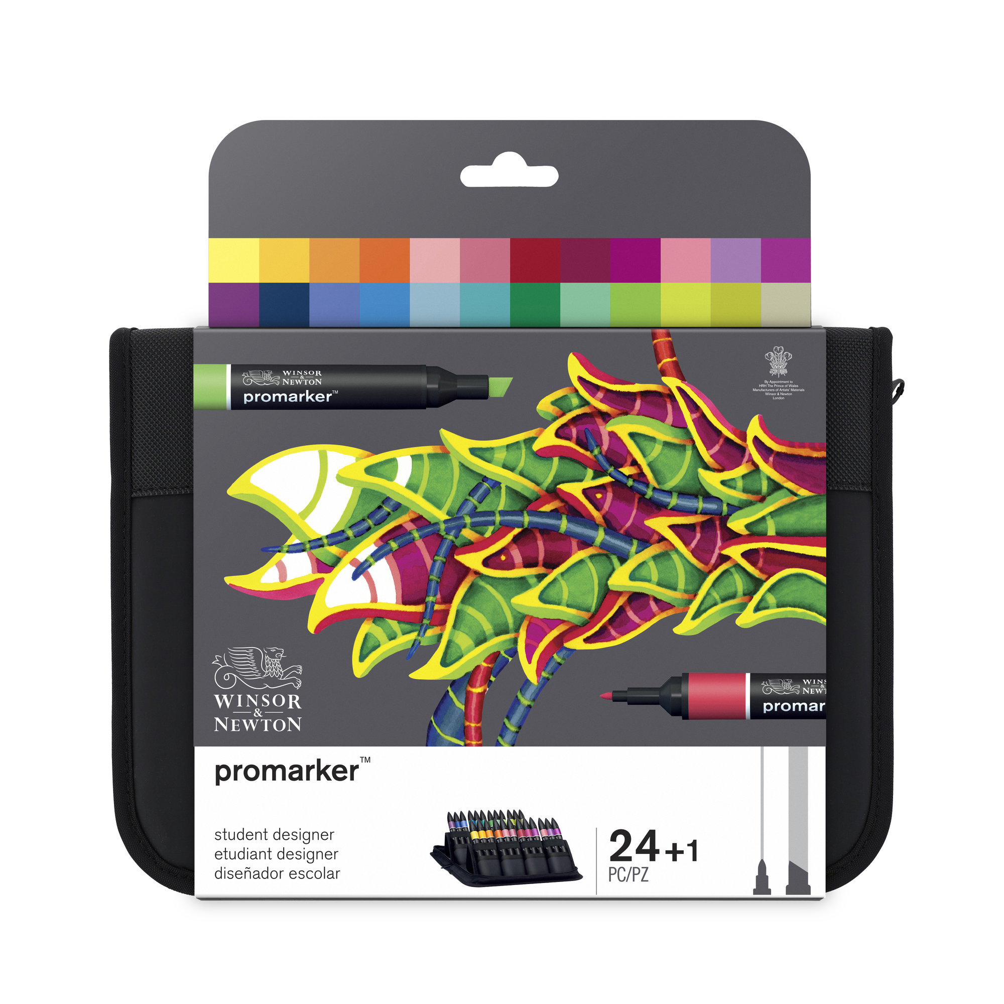 Winsor & Newton Promarker Graphic Drawing Pens 24+1 Student Designer Set